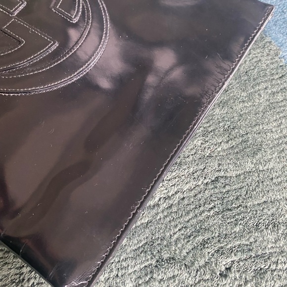 GUCCI unisex Pouchette: Limited edition Tom Ford era : black polished leather - Picture 15 of 17